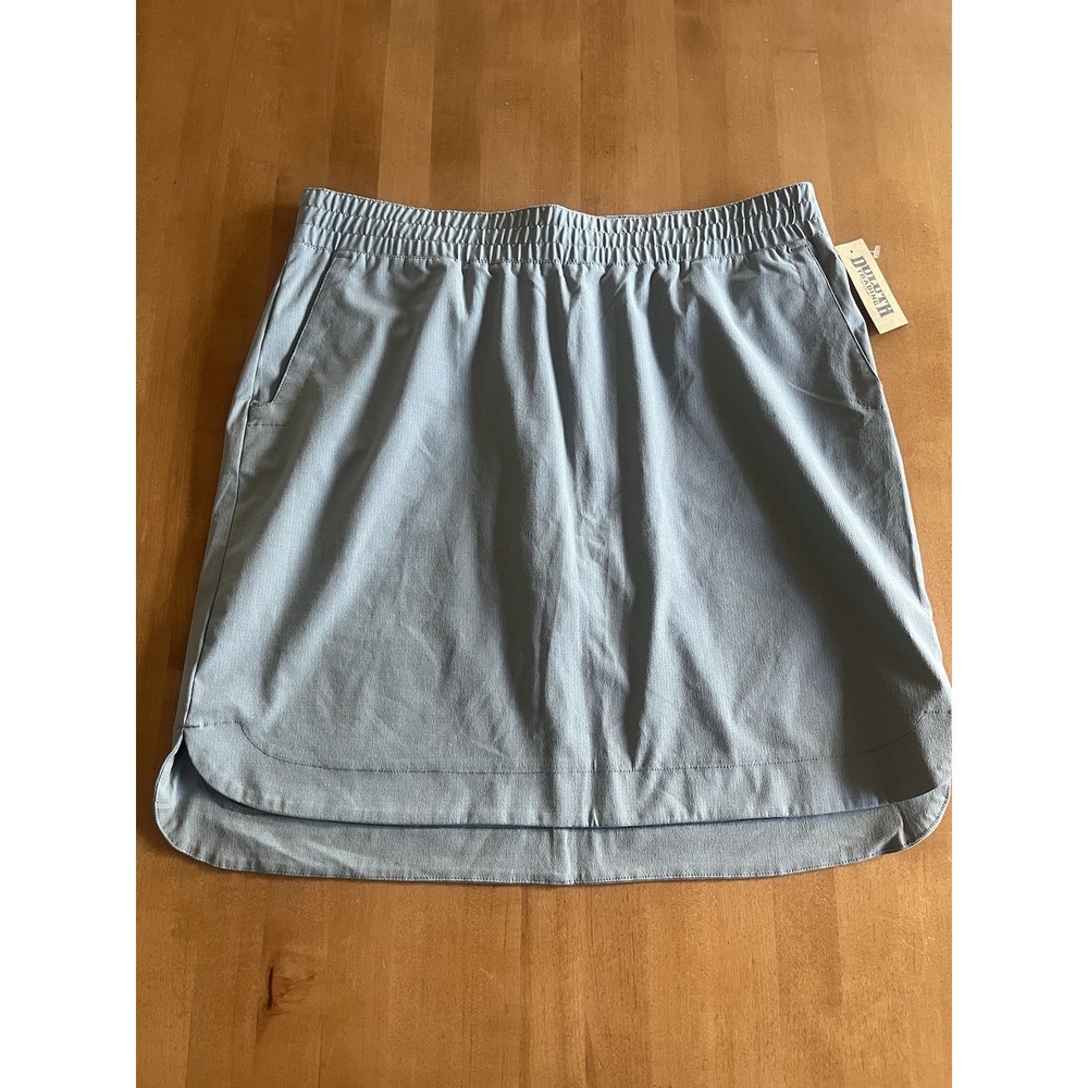 Duluth Trading Breezeshooter Skort Women's 14 Blue Gray NWT Hiking Golf $69.50